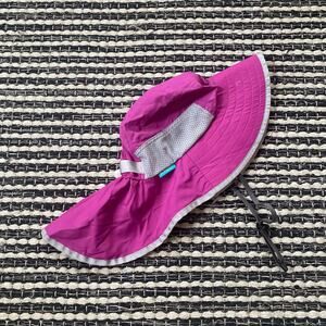 🌿SUNDAY Afternoons Girls Rash Guard Purple Drawstring Mesh Sun Hat L